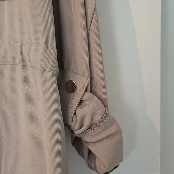 Zara Beige Utility Shirt Dress - Picture 3 of 5